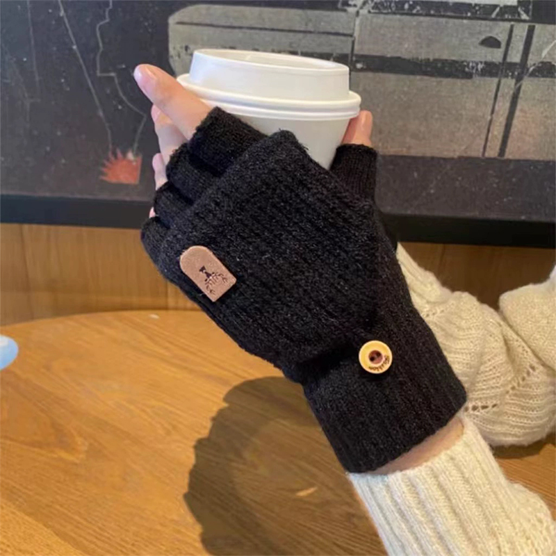 Street Fashion Gloves - Rękawiczki bez palców z dzianiny, zimowe,