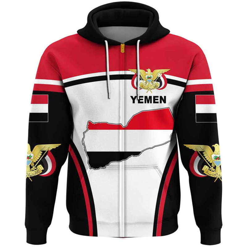 Street Fashion Zip Up Hoodie - Vintage męska bluza z kapturem flaga