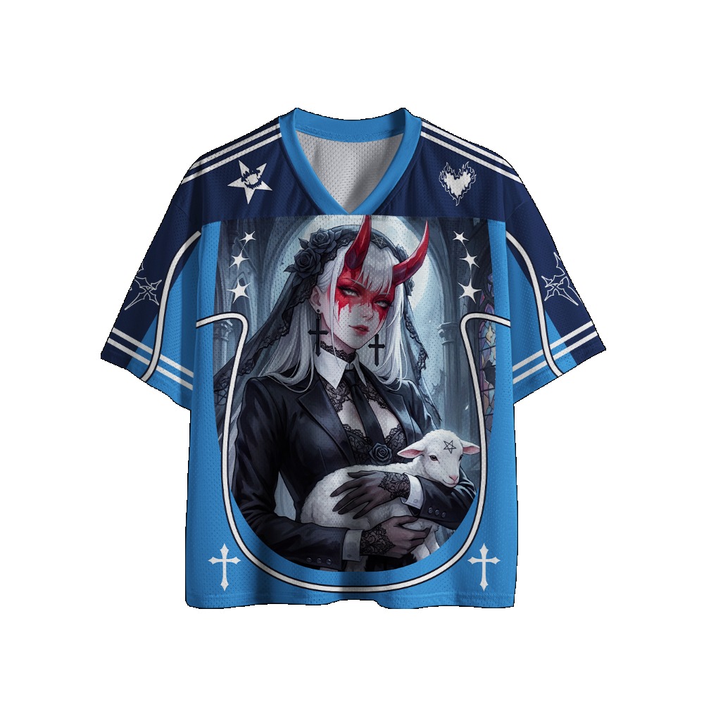 Street Fashion Jersey - Gotycka koszulka piłkarska z nadrukiem vintage,
