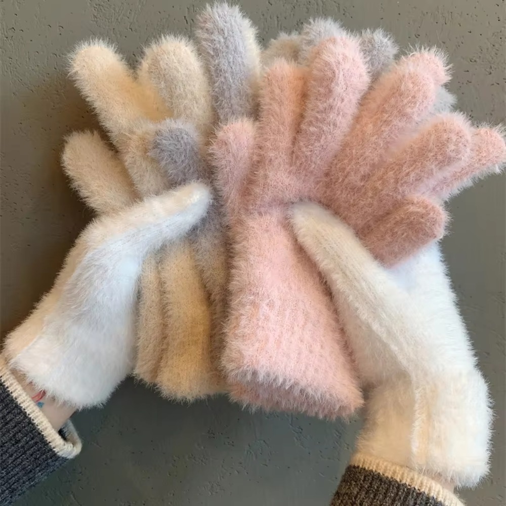 Street Fashion Gloves - Modne, grube, futrzane rękawiczki, odporne na