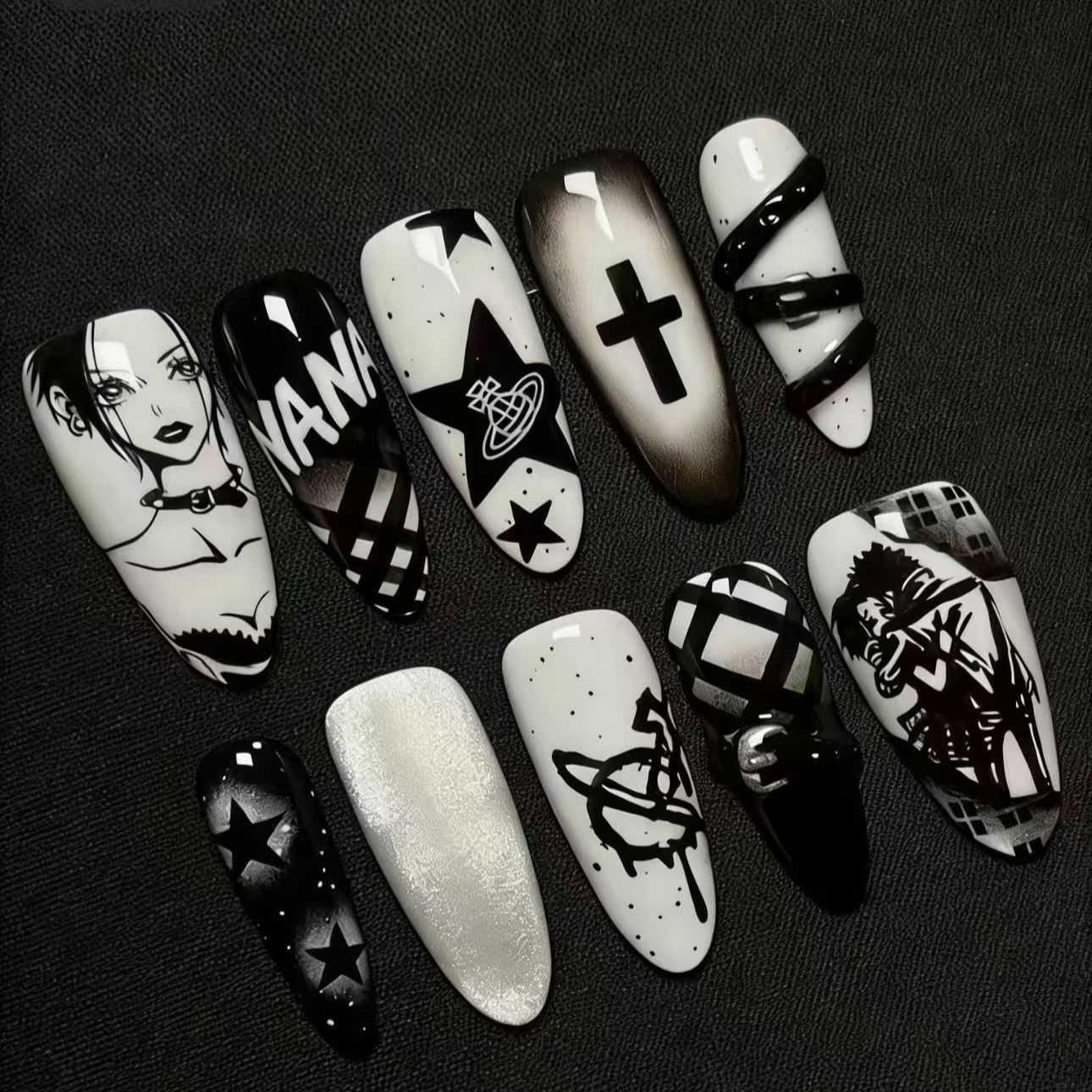 Street Fashion Anime - Nail art w stylu punkowym NANA,