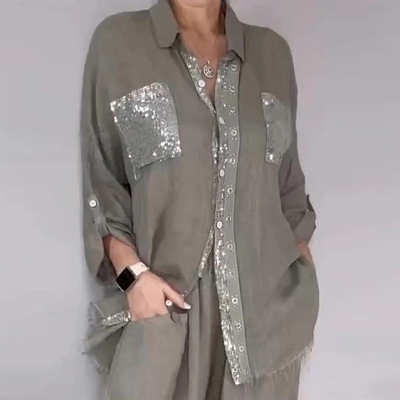 Street Fashion Ladies - Damski zestaw w stylu vintage: koszula