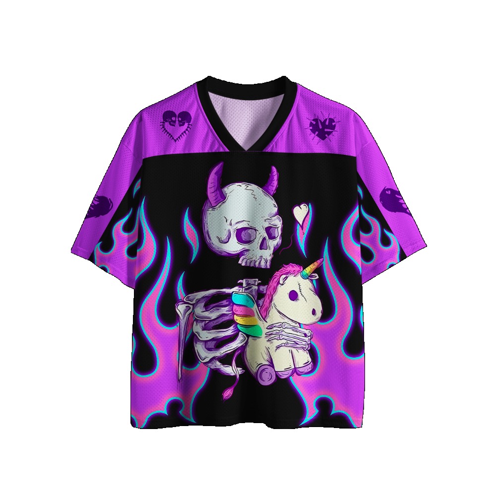 Street Fashion Jersey - Gotycka koszulka piłkarska z nadrukiem vintage,