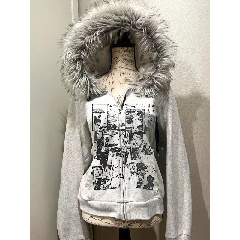 Szara wełniana kurtka ze sztuc – Street Fashion Zip Up Hoodie recenzja i cena