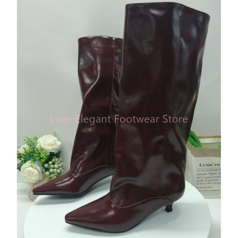 Burgundowe kozaki do kolan z o – Street Fashion Ladies recenzja i cena