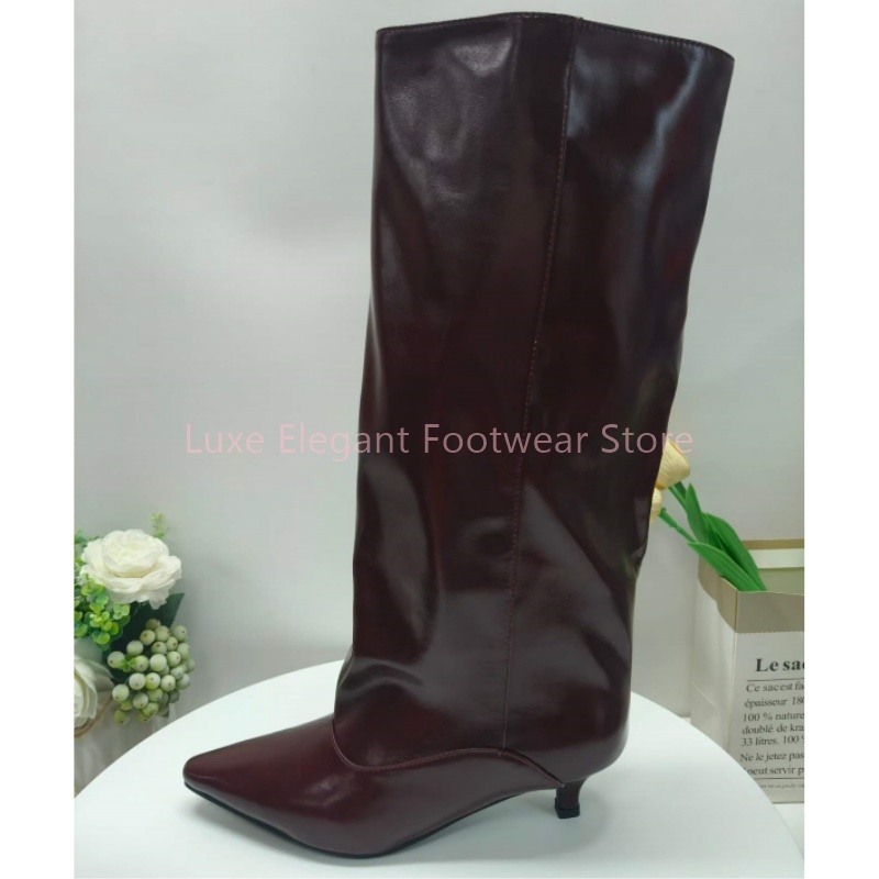Burgundowe kozaki do kolan z o – Street Fashion Ladies recenzja i cena